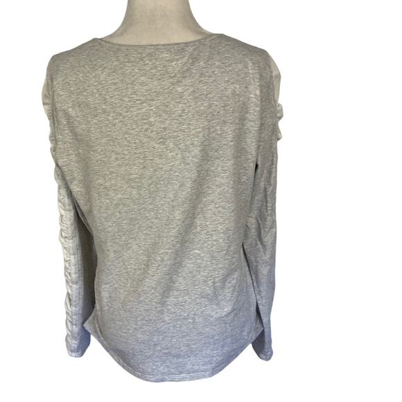 Sundance Bellina Ruched Velvet Sleeve Twilight-Core Grey Medium Top - Picture 8 of 10